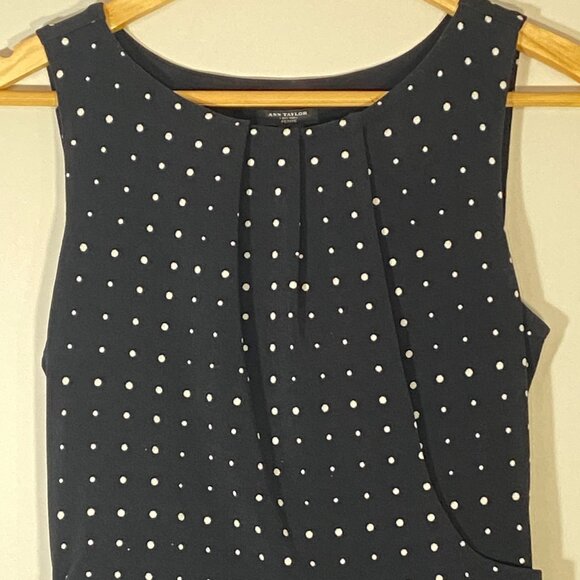 Nice Anne Taylor Dress - Black with White Polka Dots - S PETITE - Picture 8 of 8